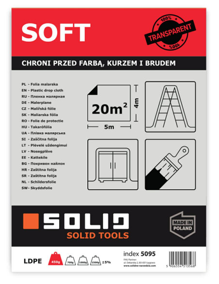 SOLID FOLIA MALARSKA SOFT 4 X 5 M LDPECENTRUM ( 35)