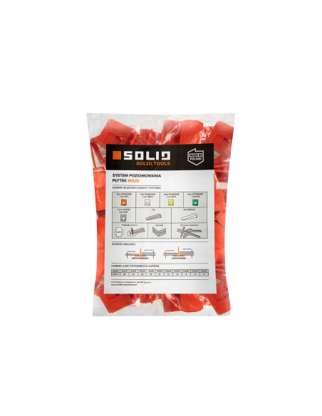 SOLID SYSTEM POZIOMOWANIA PŁYTEK KLIPS STANDARD 1MM/100 SZT