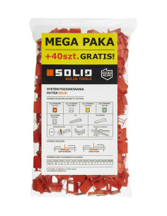 SOLID SYSTEM POZIOMOWANIA PŁYTEK 400+40 GRATIS KLIPS 1MM WOREK