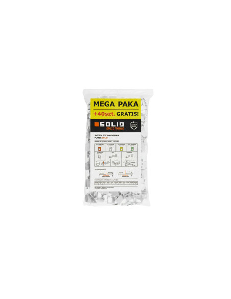 SOLID SYSTEM POZIOMOWANIA PŁYTEK 400+40 GRATIS KLIPS 1,5MM WOREK
